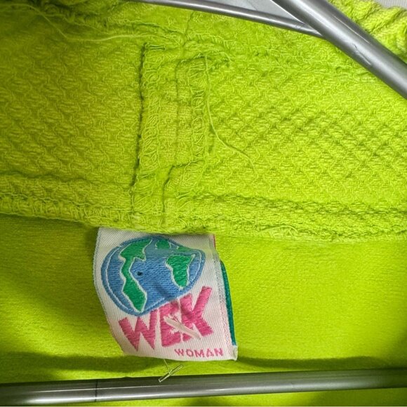 Wek hoodie sweater neon green lime boho turtle neck style pull over bohemian - Picture 4 of 10